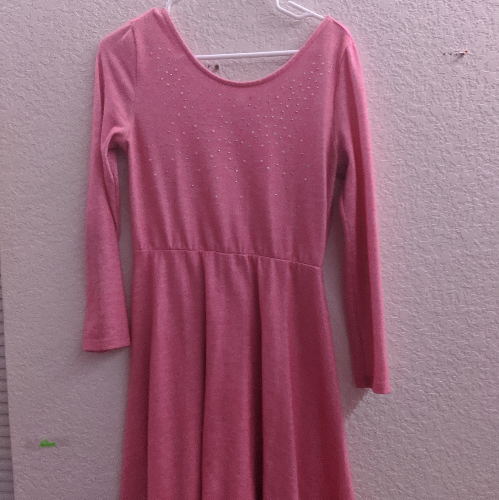 pink long sleeve dress